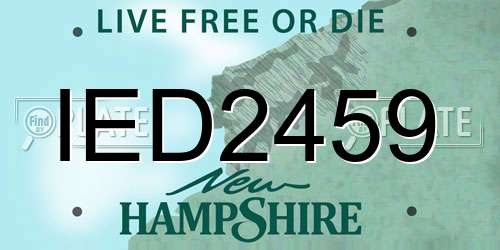 IED2459 New Hampshire License Plate