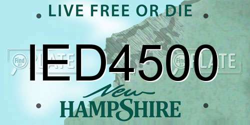 IED4500 New Hampshire License Plate