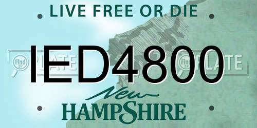 IED4800 New Hampshire License Plate