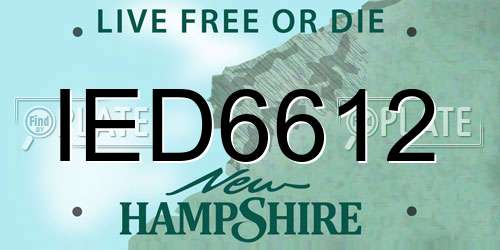 IED6612 New Hampshire License Plate