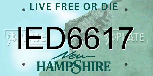 IED6617 New Hampshire License Plate