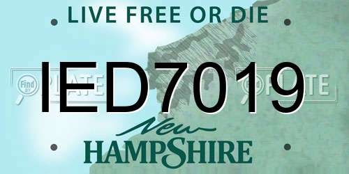 IED7019 New Hampshire License Plate
