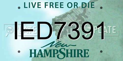 IED7391 New Hampshire License Plate