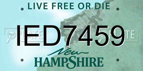 IED7459 New Hampshire License Plate