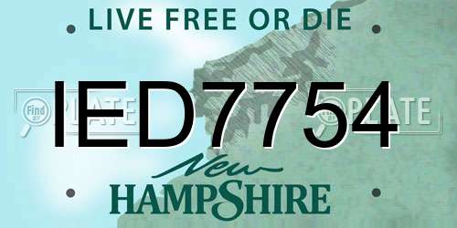 IED7754 New Hampshire License Plate