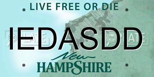 IEDASDD New Hampshire License Plate