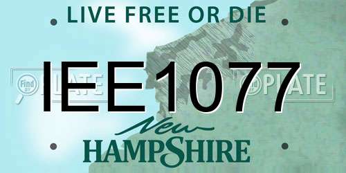 IEE1077 New Hampshire License Plate
