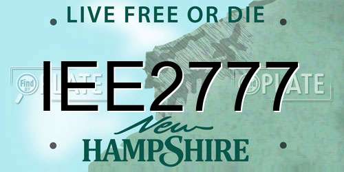 IEE2777 New Hampshire License Plate