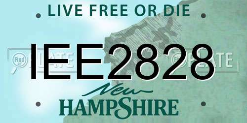 IEE2828 New Hampshire License Plate