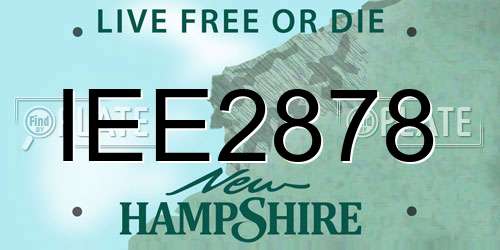 IEE2878 New Hampshire License Plate