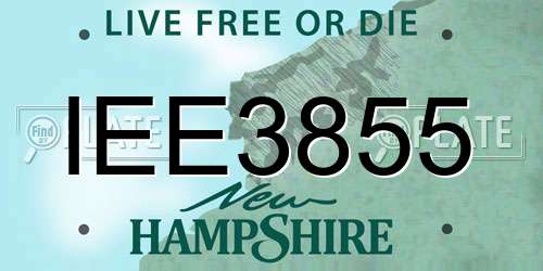 IEE3855 New Hampshire License Plate