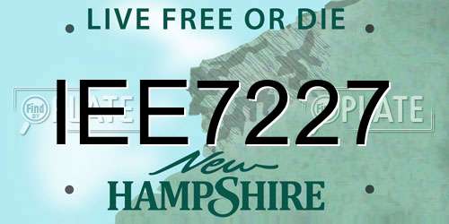 IEE7227 New Hampshire License Plate
