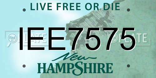 IEE7575 New Hampshire License Plate