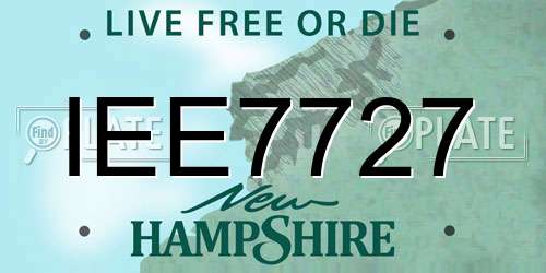IEE7727 New Hampshire License Plate