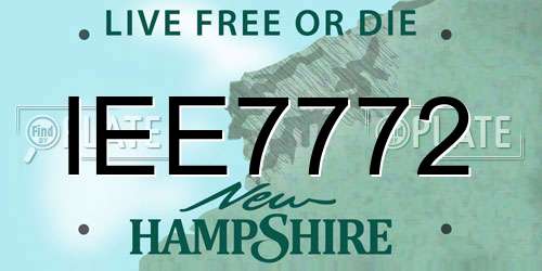 IEE7772 New Hampshire License Plate