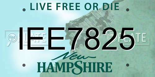 IEE7825 New Hampshire License Plate