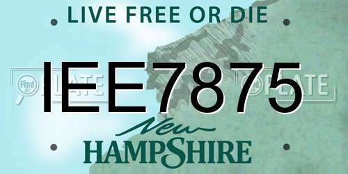 IEE7875 New Hampshire License Plate