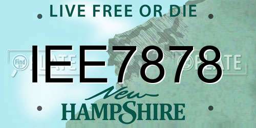 IEE7878 New Hampshire License Plate