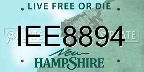 IEE8894 New Hampshire License Plate
