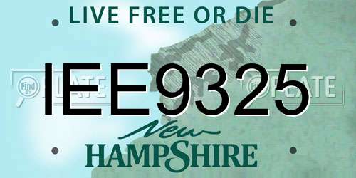 IEE9325 New Hampshire License Plate