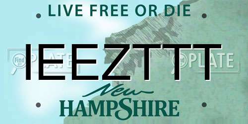 IEEZTTT New Hampshire License Plate