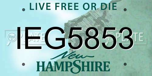 IEG5853 New Hampshire License Plate