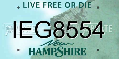 IEG8554 New Hampshire License Plate
