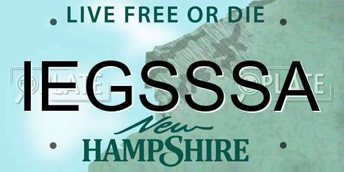 IEGSSSA New Hampshire License Plate