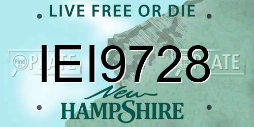 IEI9728 New Hampshire License Plate