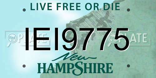 IEI9775 New Hampshire License Plate