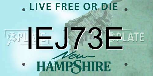 IEJ73E New Hampshire License Plate