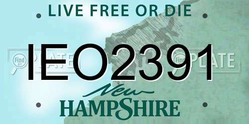 IEO2391 New Hampshire License Plate