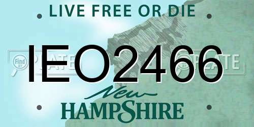 IEO2466 New Hampshire License Plate