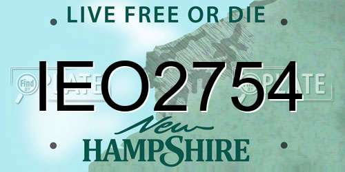 IEO2754 New Hampshire License Plate