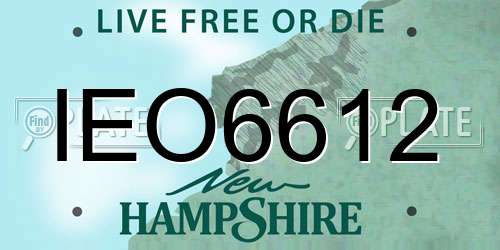 IEO6612 New Hampshire License Plate