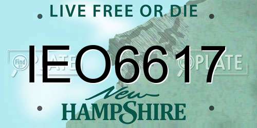 IEO6617 New Hampshire License Plate