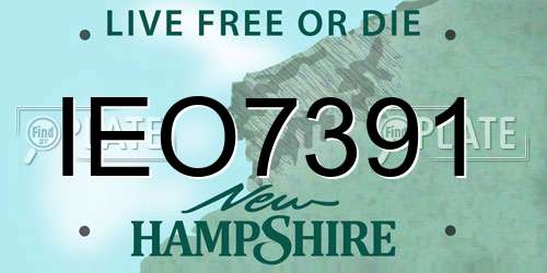IEO7391 New Hampshire License Plate