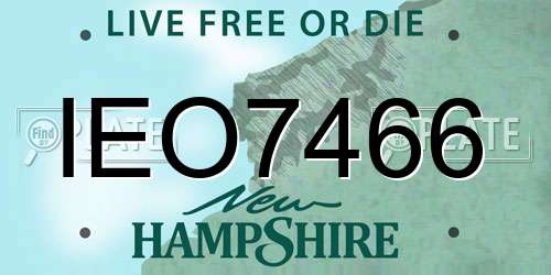 IEO7466 New Hampshire License Plate