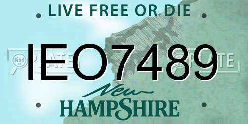 IEO7489 New Hampshire License Plate