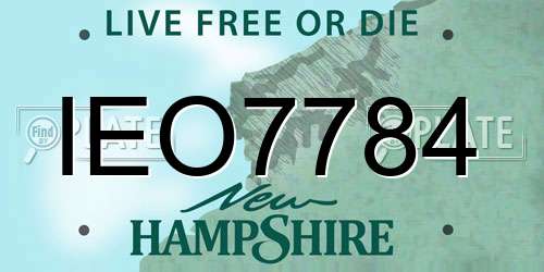 IEO7784 New Hampshire License Plate