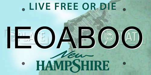 IEOABOO New Hampshire License Plate