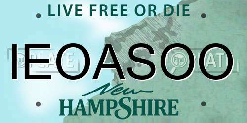 IEOASOO New Hampshire License Plate