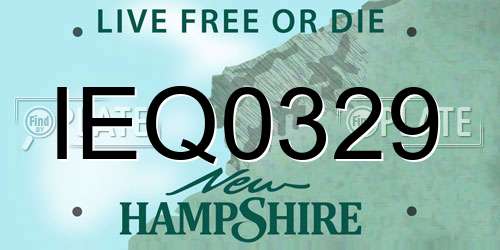 IEQ0329 New Hampshire License Plate