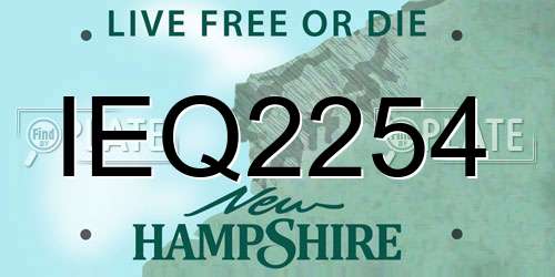 IEQ2254 New Hampshire License Plate