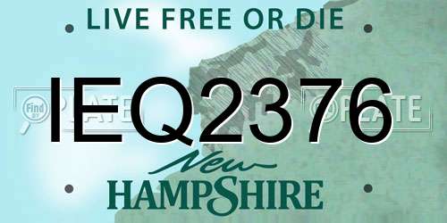 IEQ2376 New Hampshire License Plate