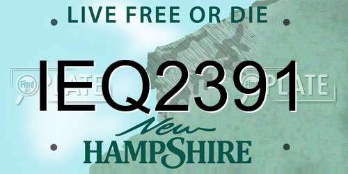 IEQ2391 New Hampshire License Plate