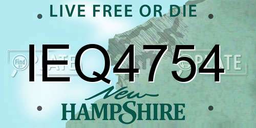 IEQ4754 New Hampshire License Plate
