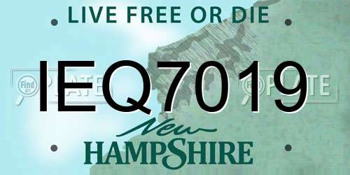 IEQ7019 New Hampshire License Plate