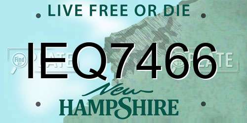 IEQ7466 New Hampshire License Plate
