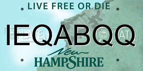 IEQABQQ New Hampshire License Plate